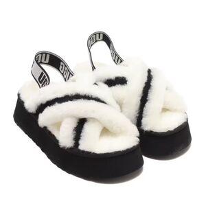 UGG W Disco Cross Slide, white / black, 8 US